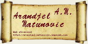Aranđel Matunović vizit kartica